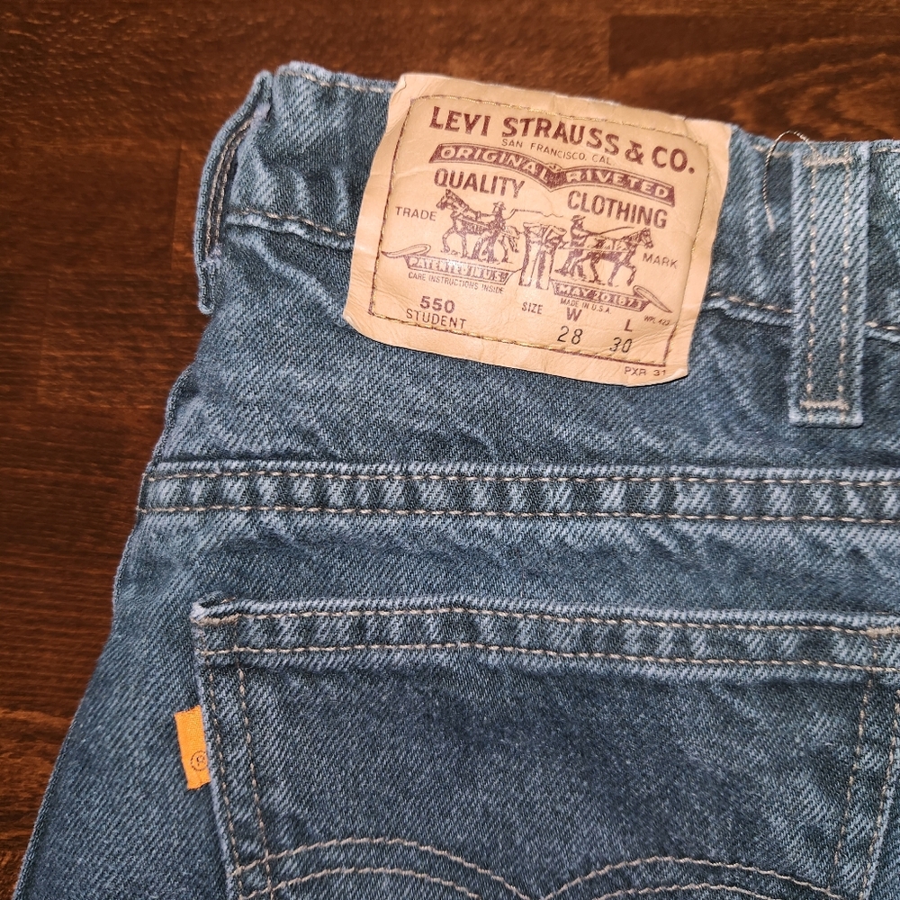 Vintage Levi's Blank Orange Tab - 550 Student Fit - Size 28/30 - Very Rare Jeans